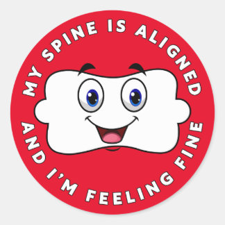 Happy Vertebra - I'm Feeling Fine Chiropractic Classic Round Sticker