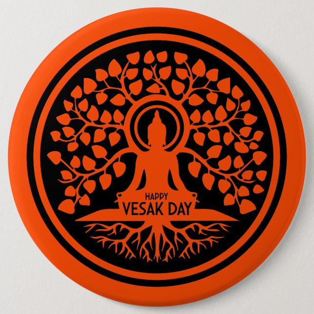 Happy Vesak Day 6 Cm Round Badge (Front)