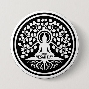 Happy Vesak Day 7.5 Cm Round Badge