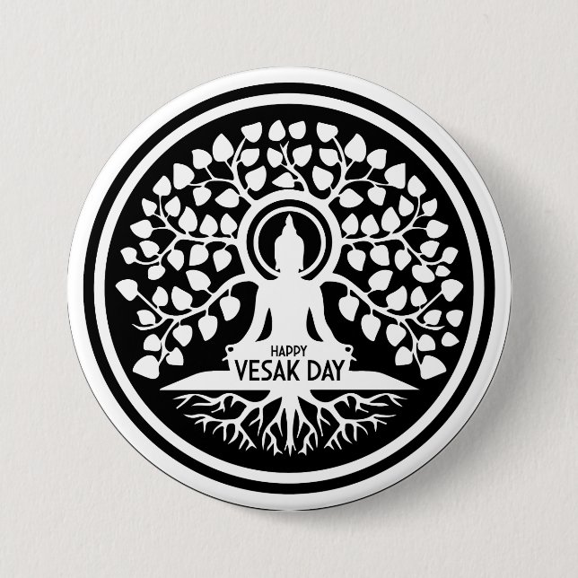 Happy Vesak Day 7.5 Cm Round Badge (Front)
