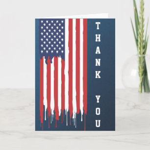 Happy Veteran Day American Flag Thank You Card
