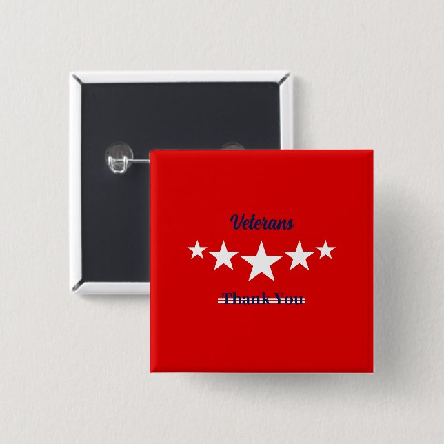 Happy Veterans Day  15 Cm Square Badge (Front & Back)