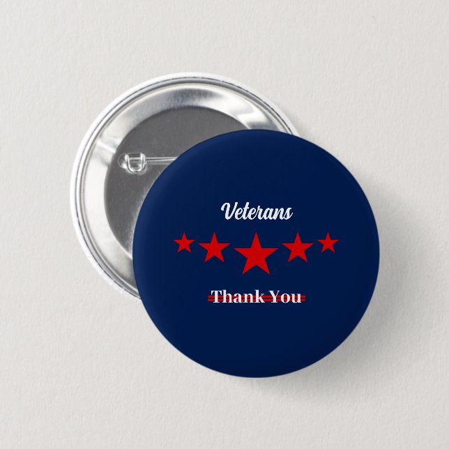 Happy Veterans Day  6 Cm Round Badge (Front & Back)