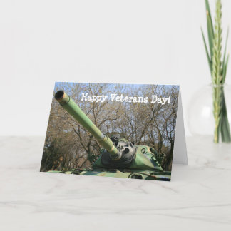 Happy Veterans Day Army tank greeting card