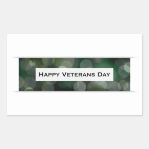 Happy Veterans Day (bokeh) Rectangular Sticker