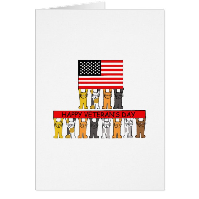 Happy Veteran's Day Cartoon Cats (Front)