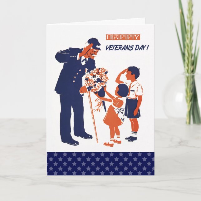 Happy Veterans Day. Custom Greeting Cards (Front)