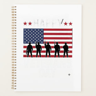 Happy Veterans Day Flag Silhouette Vector Design_1 Planner