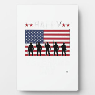 Happy Veterans Day Flag Silhouette Vector Design_1 Plaque