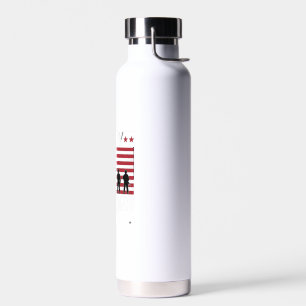 Happy Veterans Day Flag Silhouette Vector Design_1 Water Bottle