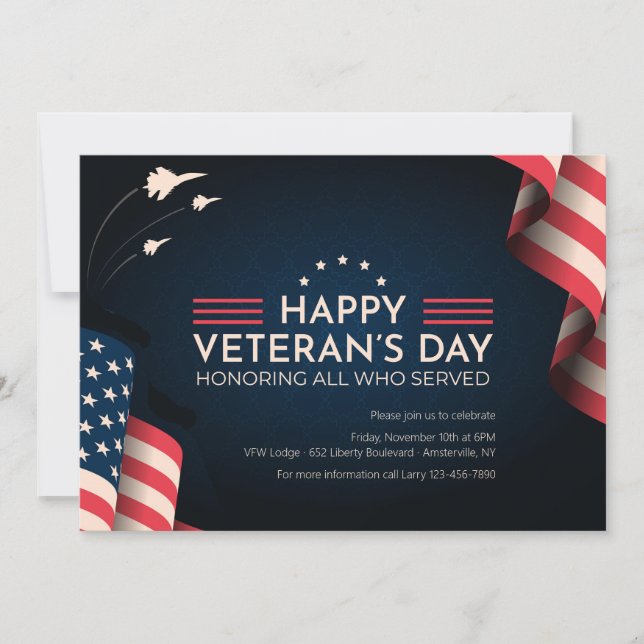 Happy Veteran's Day Invitation (Front)