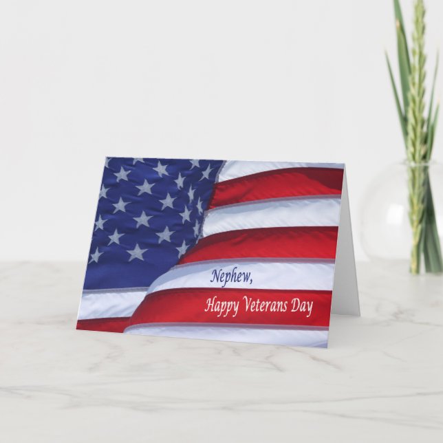 Happy Veterans Day Nephew military greeting card (Front)