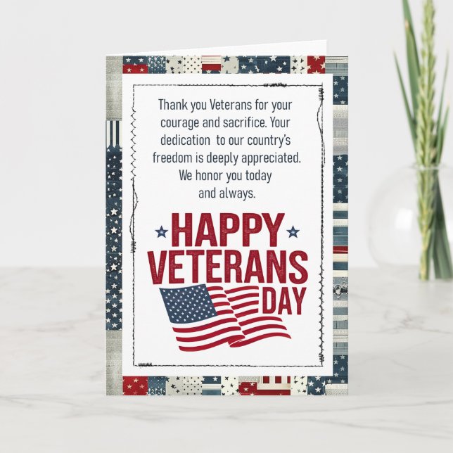 Happy Veterans Day Patriotic Card (Front)