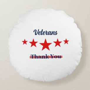 Happy Veterans Day Round Cushion