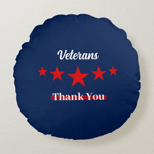 Happy Veterans Day  Round Cushion (Front)
