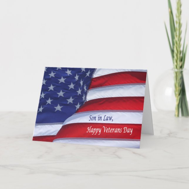 Happy Veterans Day Son in Law military card (Front)