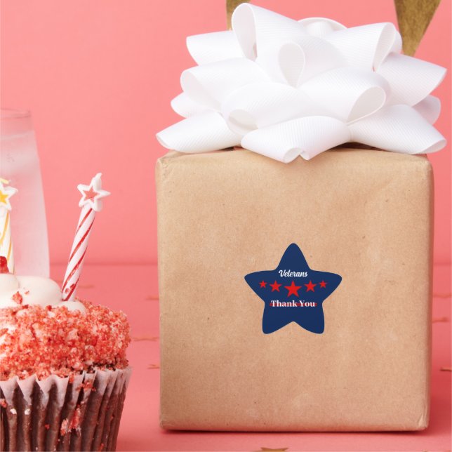Happy Veterans Day  Star Sticker (Party)