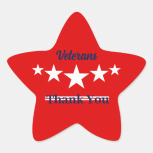 Happy Veterans Day  Star Sticker
