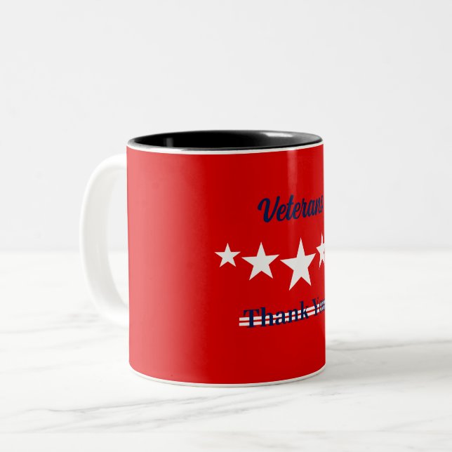 Happy Veterans Day  Two-Tone Coffee Mug (Front Left)