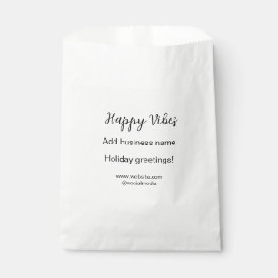 Happy vibes Christmas holiday greetings business y Favour Bags