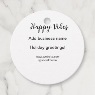 Happy vibes Christmas holiday greetings business y Favour Tags