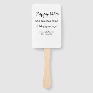 Happy vibes Christmas holiday greetings business y Hand Fan