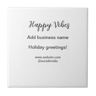 Happy vibes Christmas holiday greetings business y Tile
