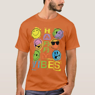 Happy Vibes Colorful Happy Faces Novelty Gifts fun T-Shirt