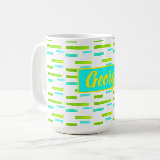 Happy Vibes George Add Your Name Coffee Mug Cup (Front Left)