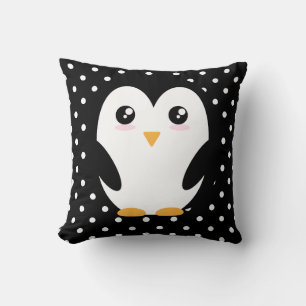 Happy Vibes: Penguin & Polka Dots Pillow of Joy
