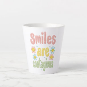 Happy Vibes Retro Smiles Are Contagious Latte Mug