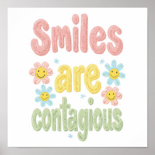 Happy Vibes Retro Smiles Are Contagious Poster
