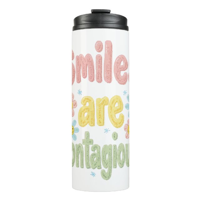 Happy Vibes Retro Smiles Are Contagious Thermal Tumbler (Front)
