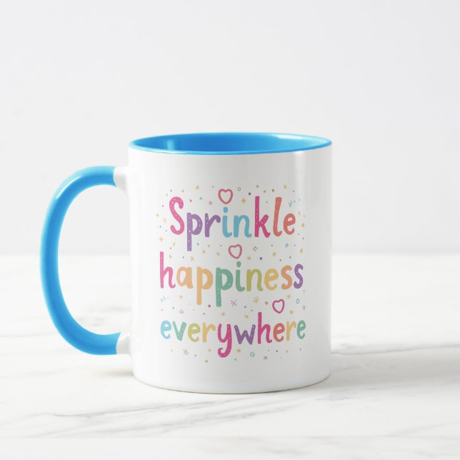 Happy Vibes Sprinkle Happiness Confetti Art Mug (Left)