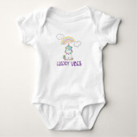 Happy Vibes Typography Cute Smiling Unicorn