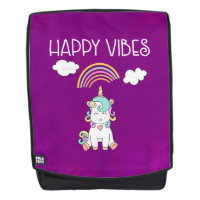 Happy Vibes Typography Cute Smiling Unicorn