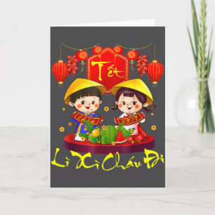 Happy Vietnamese Lunar New Year Tet Holiday Li Xi Card