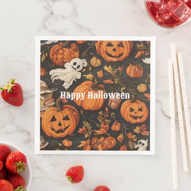 Happy Vintage Halloween Collection Napkin (Insitu)