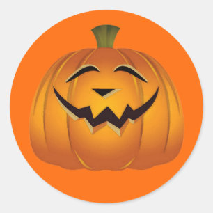 Happy Vintage Jack 'o Lantern - Halloween Pumpkin Classic Round Sticker