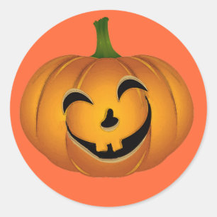 Happy Vintage Jack 'o Lantern - Halloween Pumpkin Classic Round Sticker