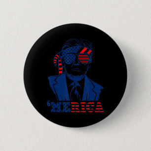 Happy Vintage Trump 4th Of July Patriotic merica A 6 Cm Round Badge