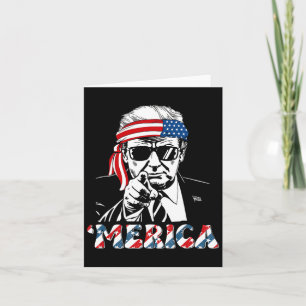 Happy Vintage Trump 4th Of July Patriotic merica A Card