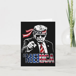 Happy Vintage Trump 4th Of July Patriotic Merica A Card
