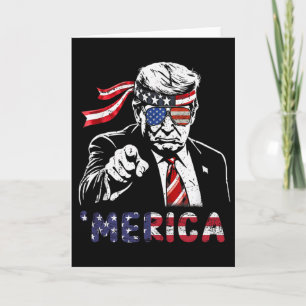 Happy Vintage Trump 4th Of July Patriotic merica A Card