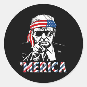 Happy Vintage Trump 4th Of July Patriotic merica A Classic Round Sticker