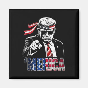 Happy Vintage Trump 4th Of July Patriotic Merica A Magnet