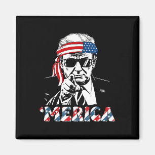 Happy Vintage Trump 4th Of July Patriotic merica A Magnet