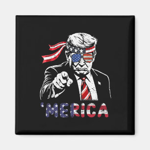 Happy Vintage Trump 4th Of July Patriotic merica A Magnet