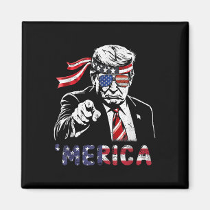 Happy Vintage Trump 4th Of July Patriotic Merica A Magnet
