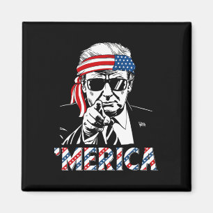 Happy Vintage Trump 4th Of July Patriotic merica A Magnet